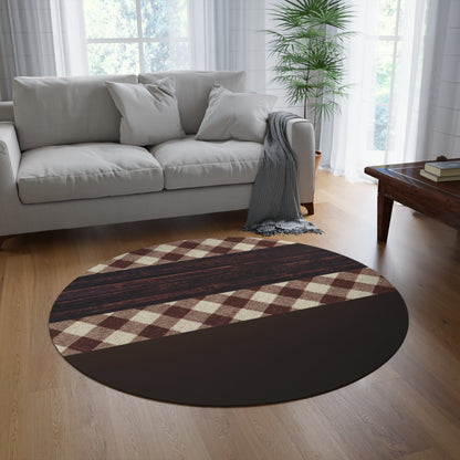 Brown Decorative Round Rug