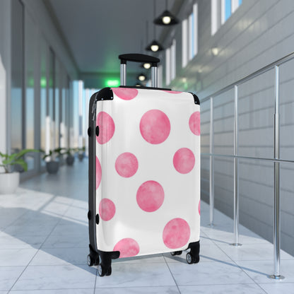 Pink & White Polka Dot Suitcase