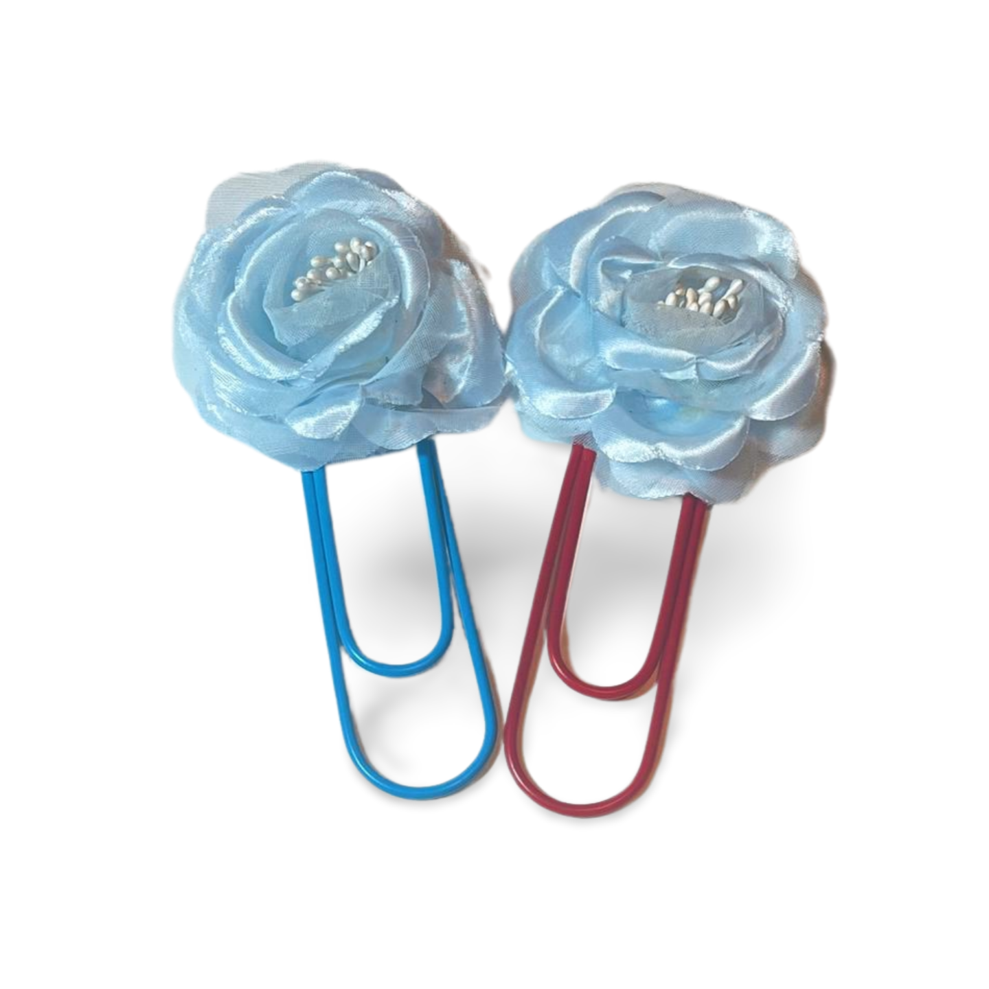 Big Baby Blue Flowers Paper Clip