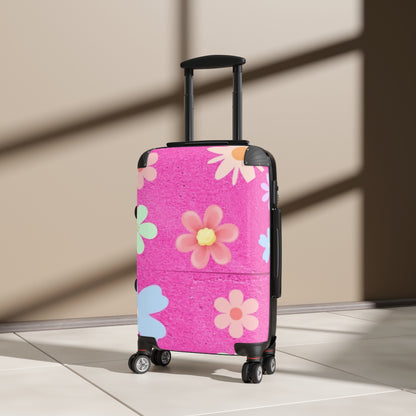 Pink Flowers Design Suitcase