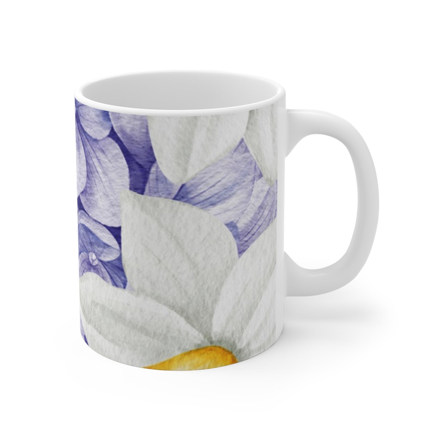 Purple Floral Ceramic Mug, 11oz