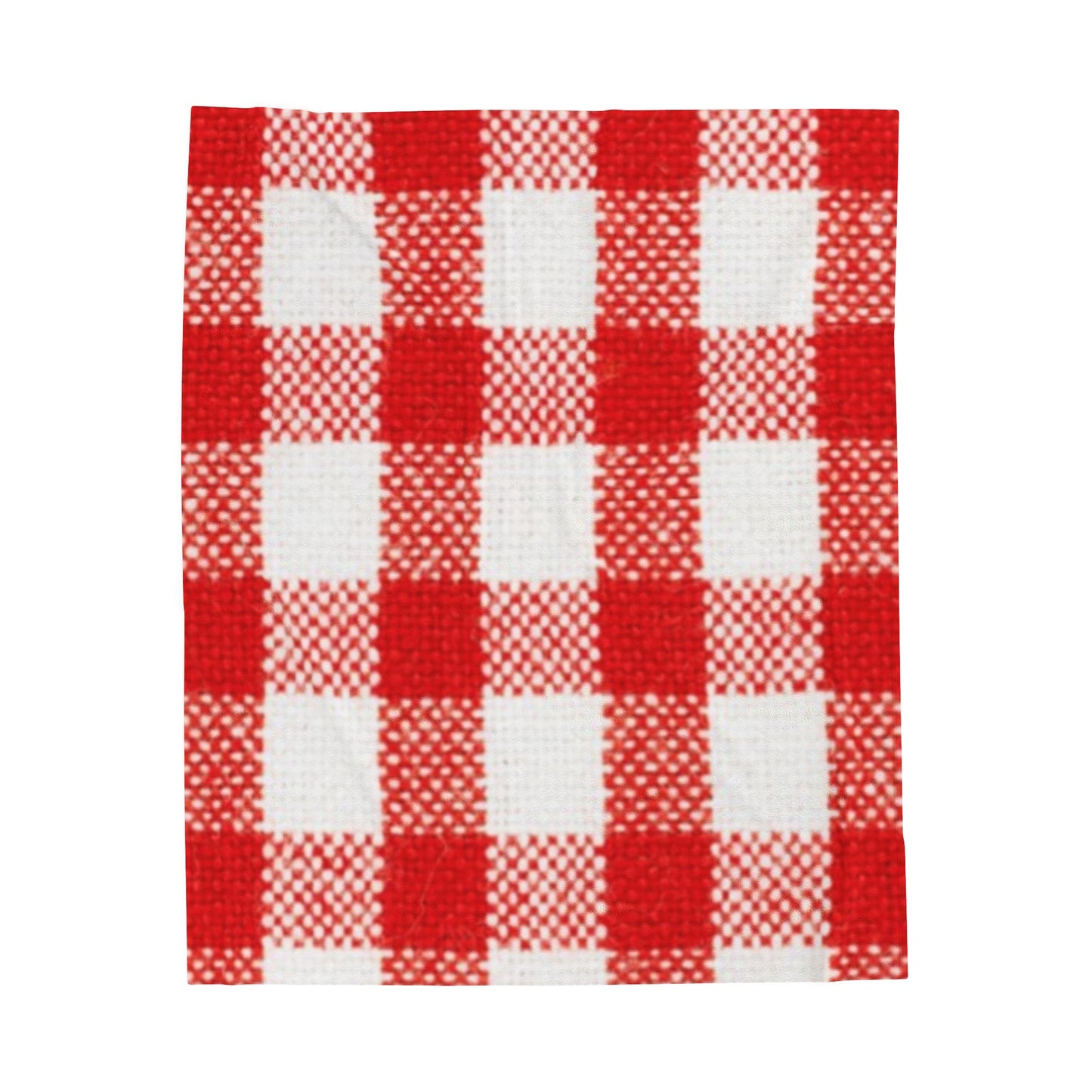 Velveteen Red & White Plaid Plush Blanket