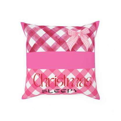 Christmas pink plaid Cushion