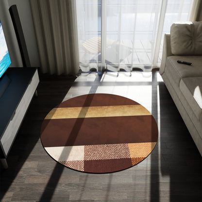 Trendy shades of brown Round Rug