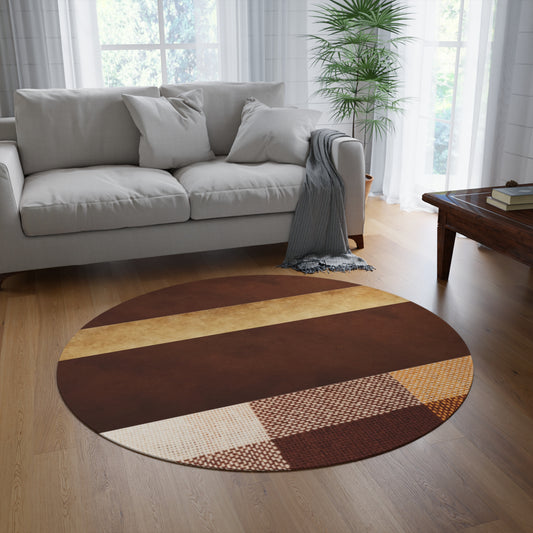 Trendy shades of brown Round Rug