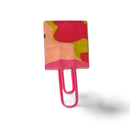 Marbled colored paper clip