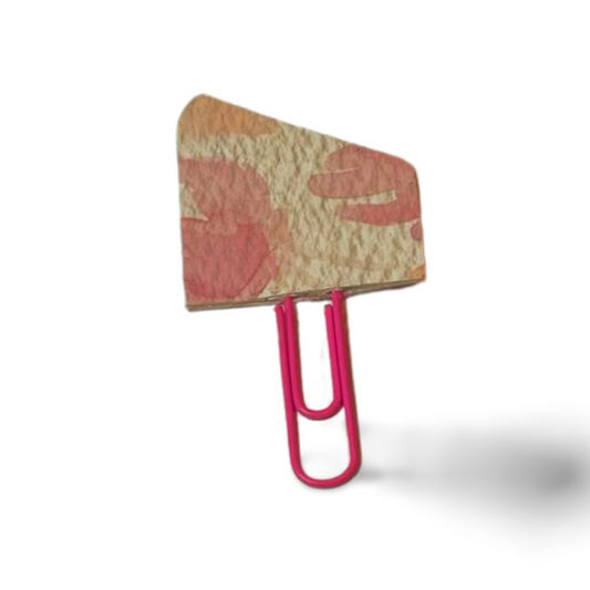 Pink floral With star paper clip