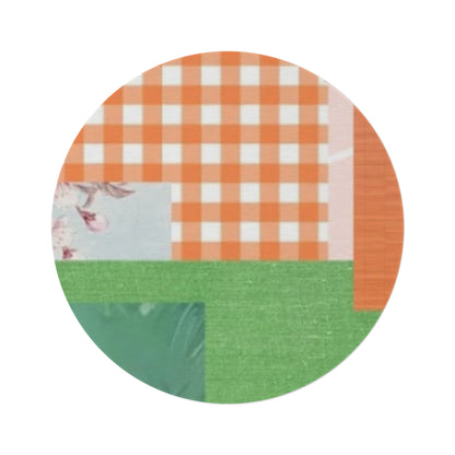 Green and orange Decorative Round Rugs