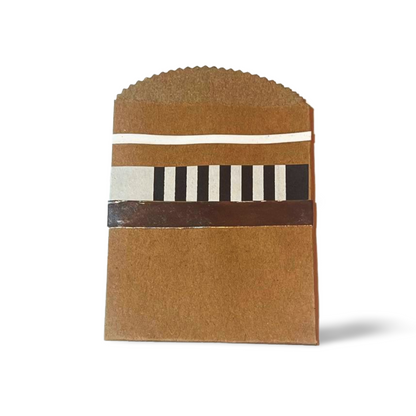 Black journal envelope with unique stripes print design, stylish and durable for organizing journals.