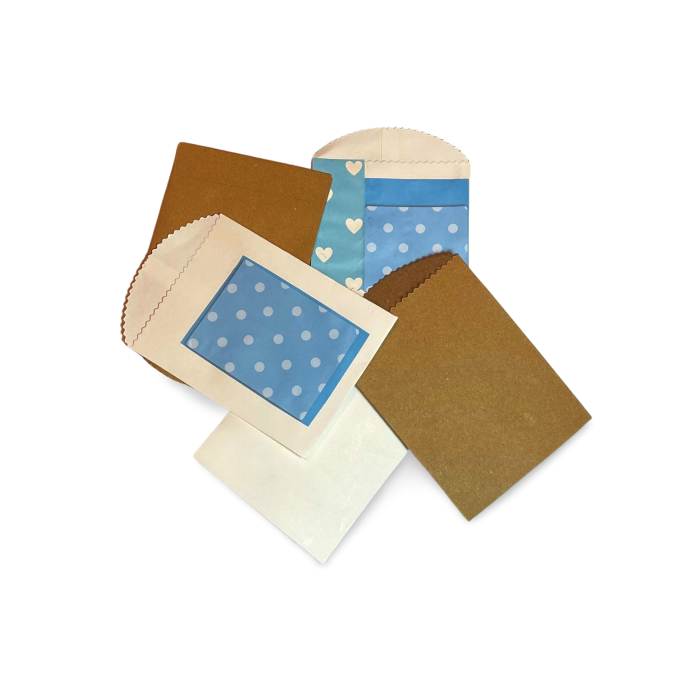 Blue polka dot Journal Envelope Set of 5