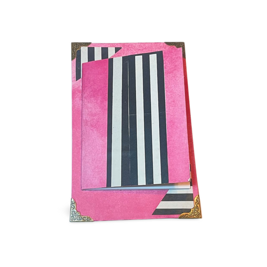 Mostly Pink Stripe Journal on a Card