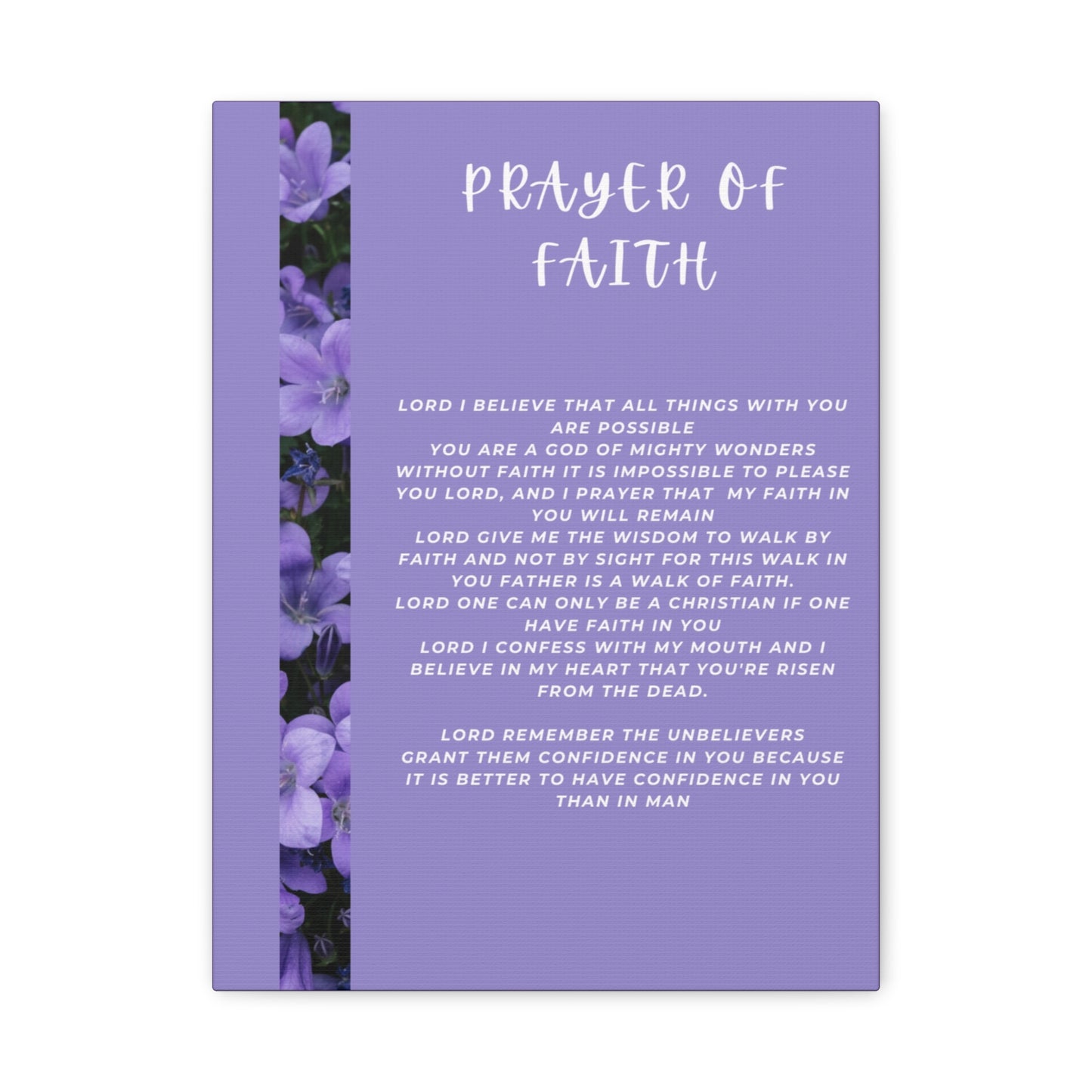 Prayer of faith Matte Canvas, Stretched, 1.25"