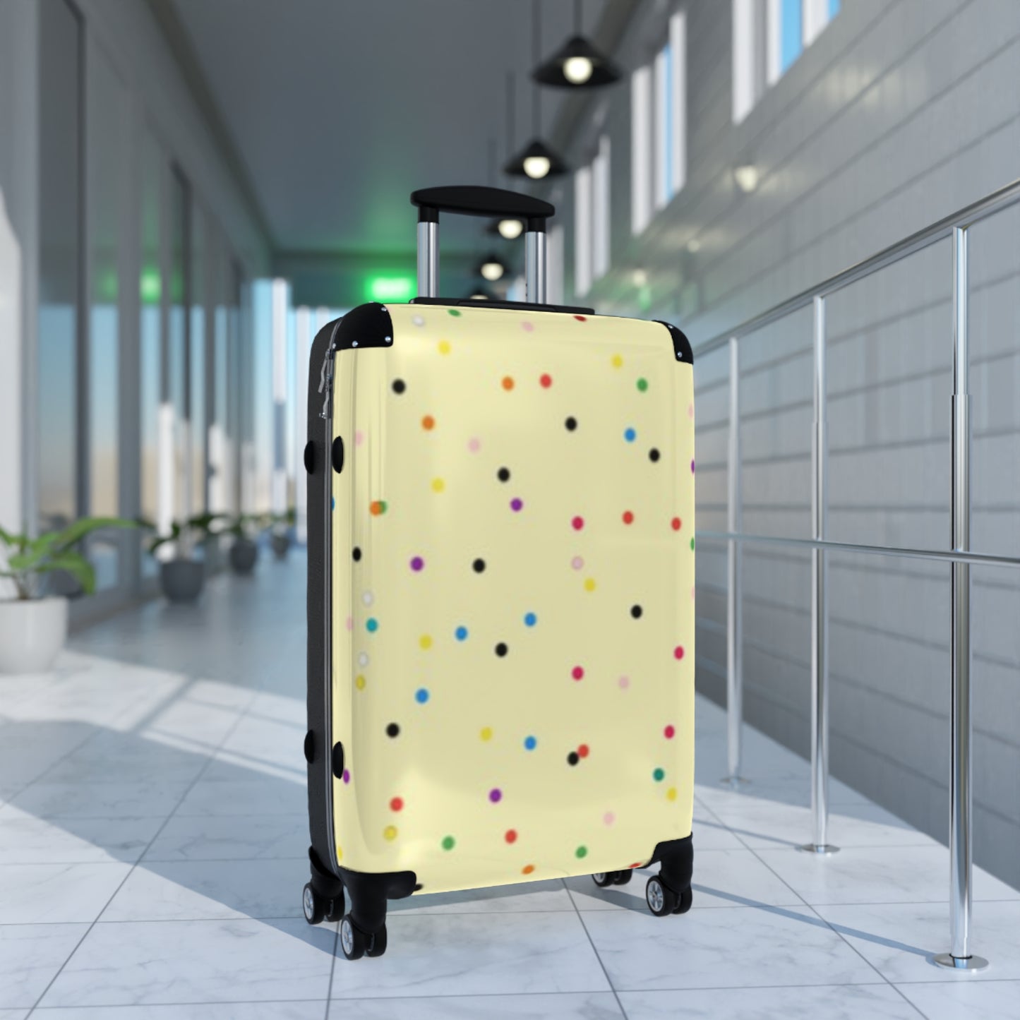 Yellow Polka Dot Suitcase