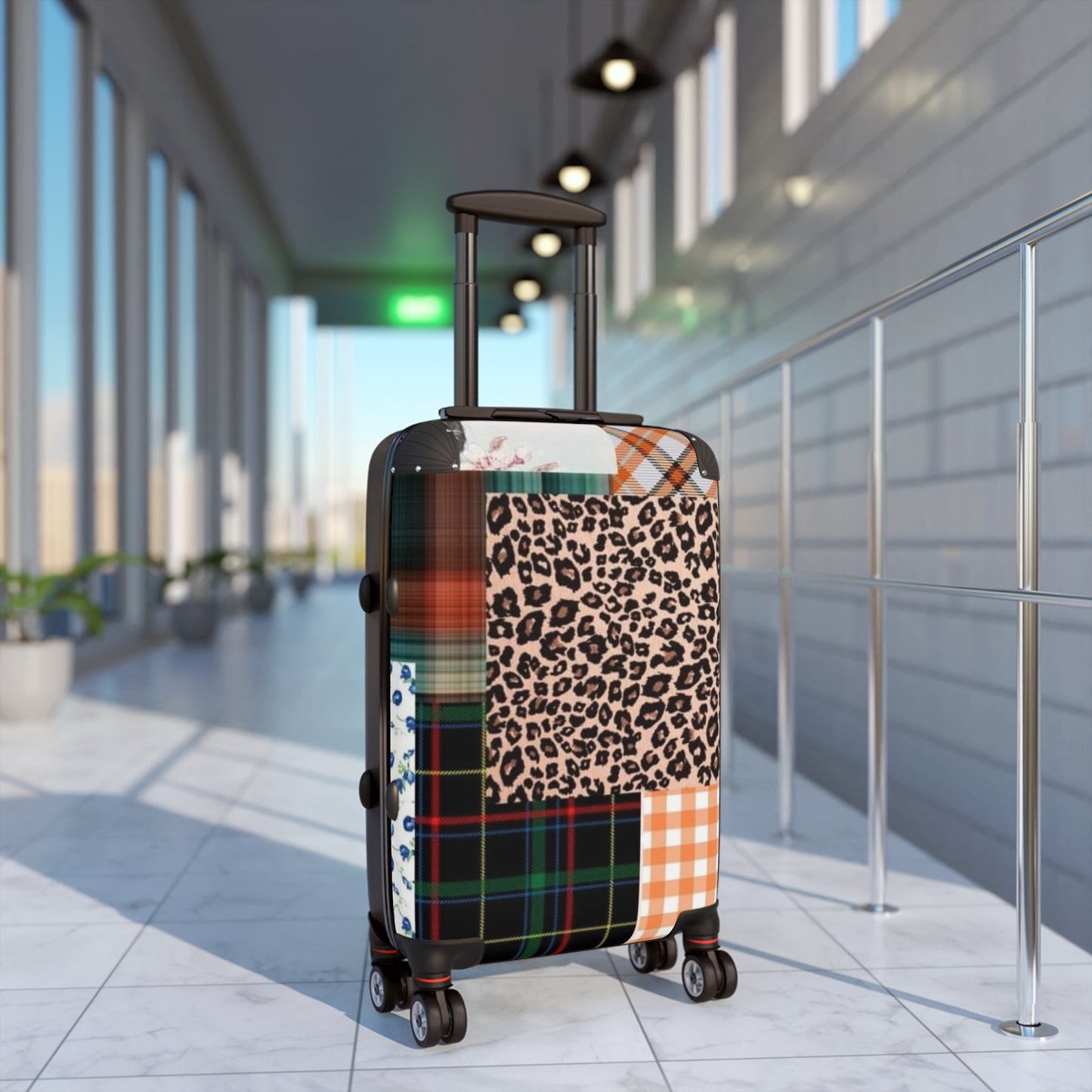 Stripe, Plaid and Animal Print Design Suitcase