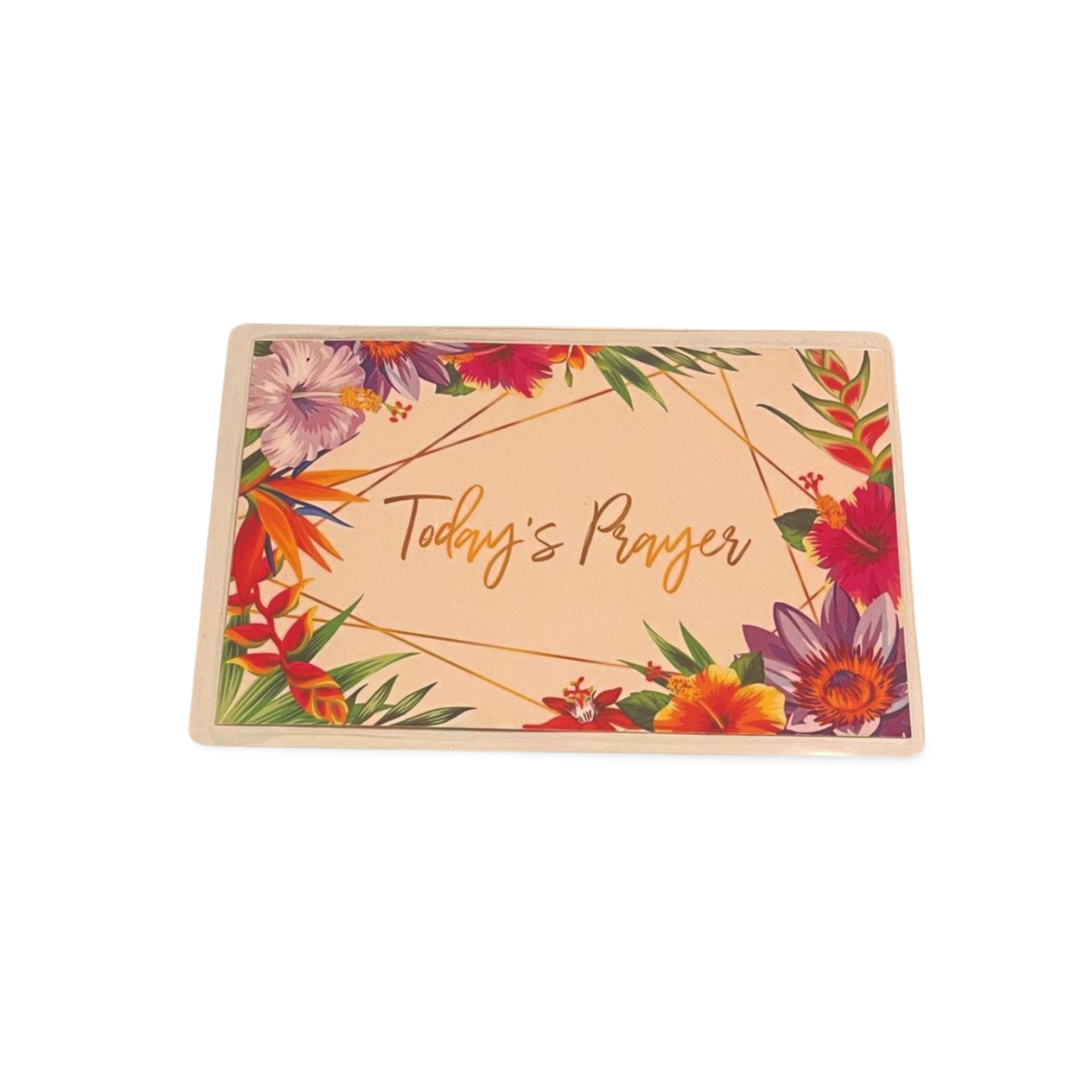 Prayer Card with floral border design for effective sales boost.