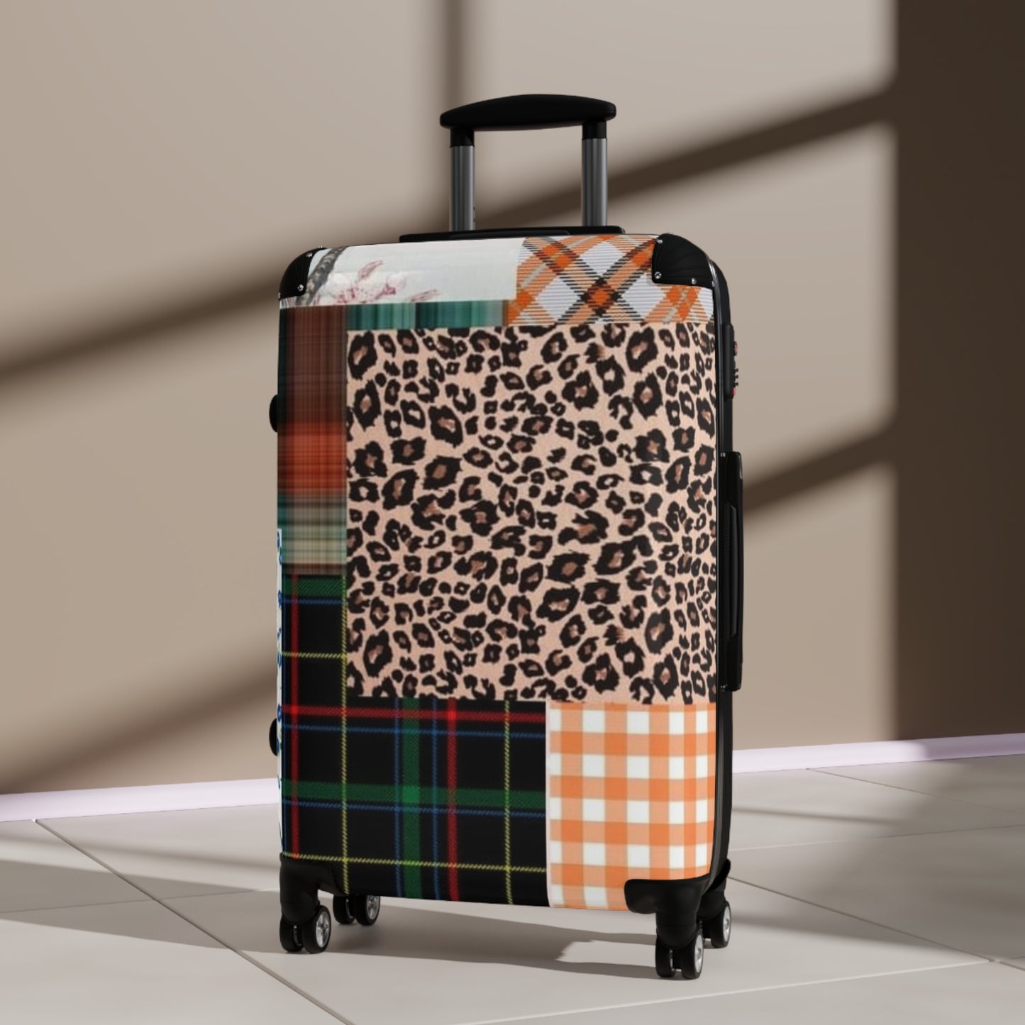 Stripe, Plaid and Animal Print Design Suitcase