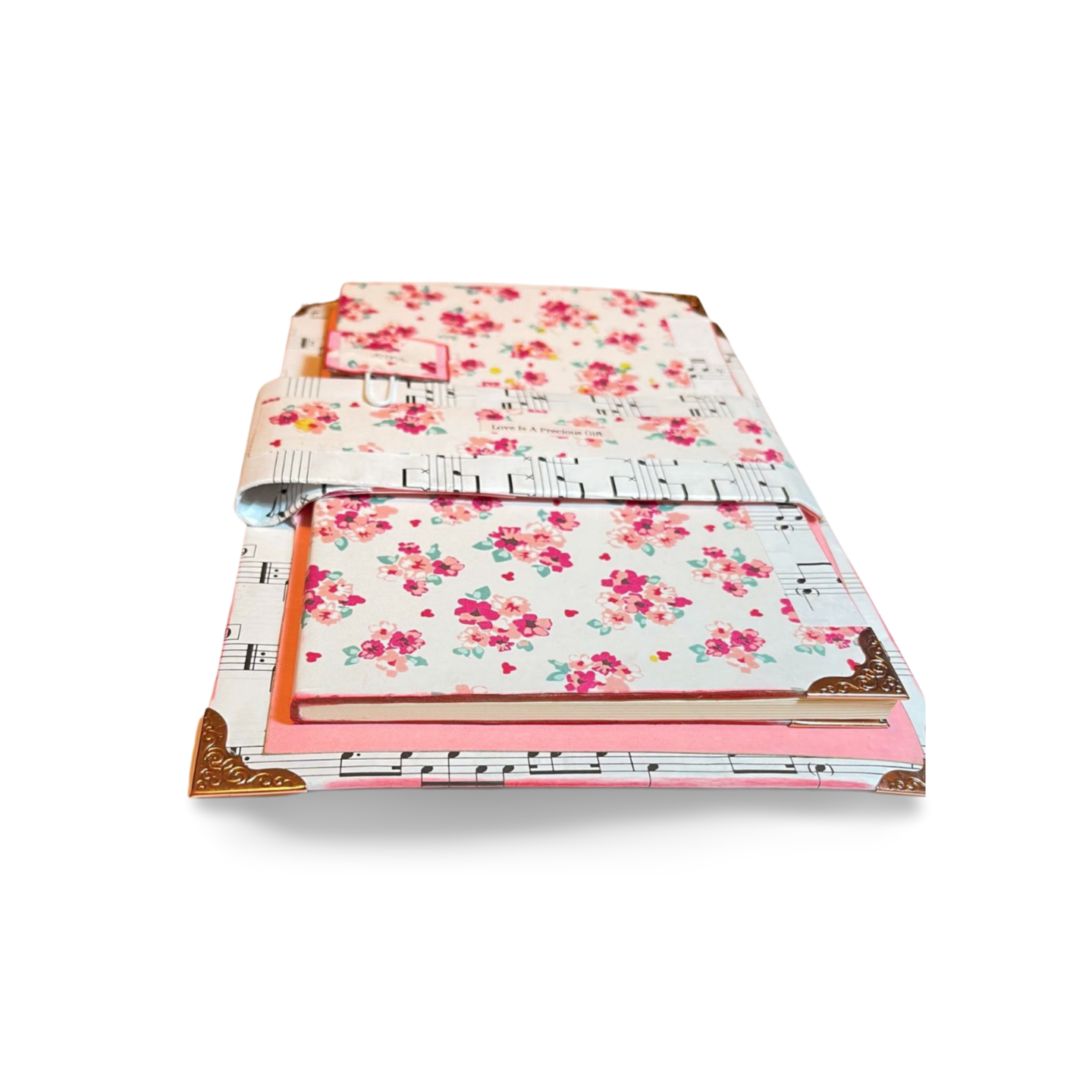 Floral Print Journal with holder