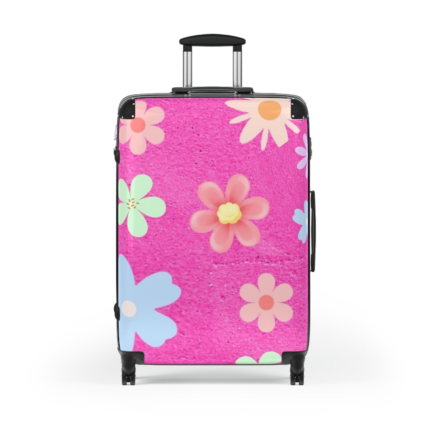 Pink Flowers Design Suitcase