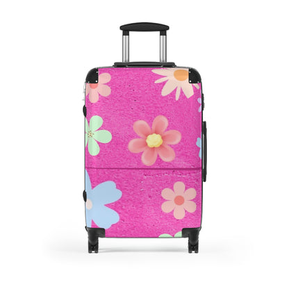 Pink Flowers Design Suitcase