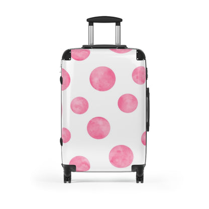 Pink & White Polka Dot Suitcase