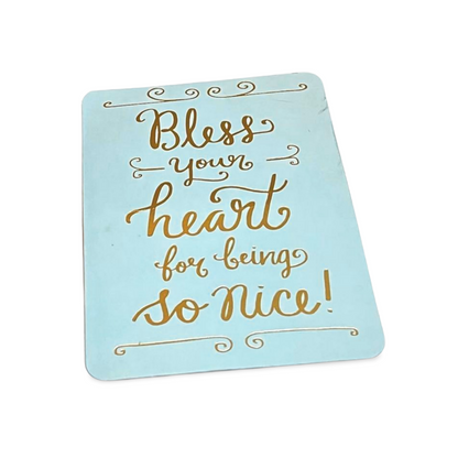 Brighten someone's day with our "Bless Your Heart..." word card.
Featuring encouraging words that uplift spirits and bring a smile, this card is perfect for spreadinCardCard“Bless Your Heart…” Word Card