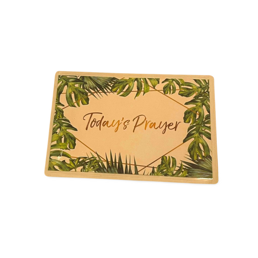 Prayer bible verse card with inspirational greenery design.