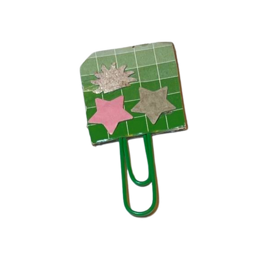 Green patch work paper clip