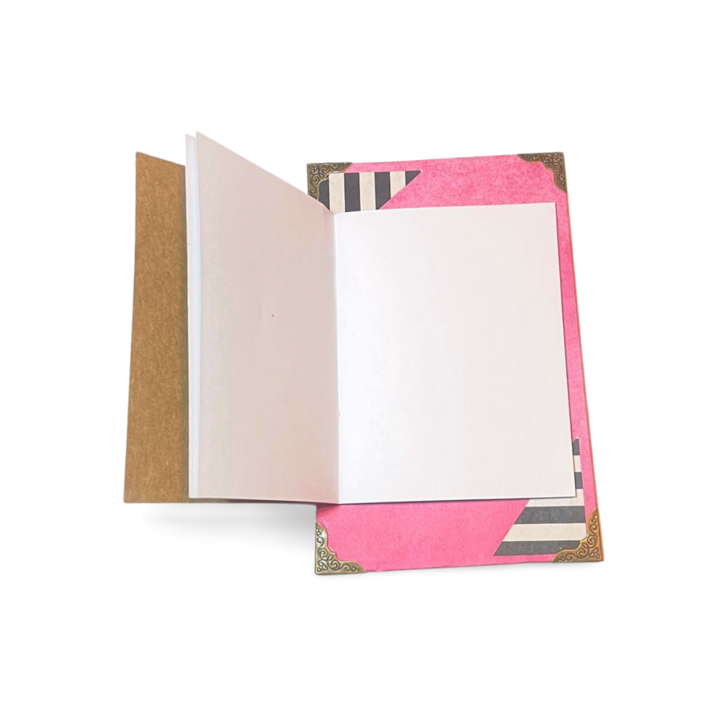 Mostly Pink Stripe Journal on a Card