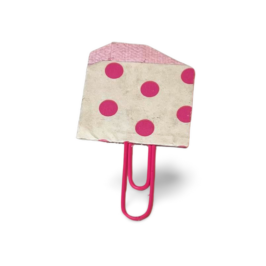 Pink polka Dot Paper Clip