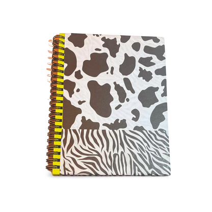 Lime Green Animal Print Binding Notebook