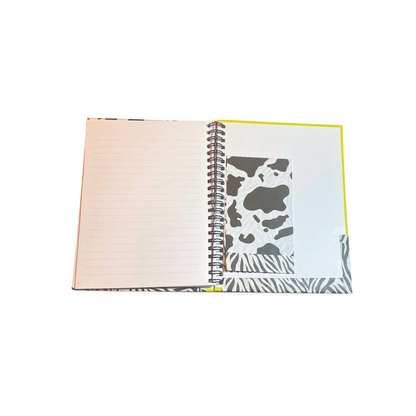 Lime Green Animal Print Binding Notebook