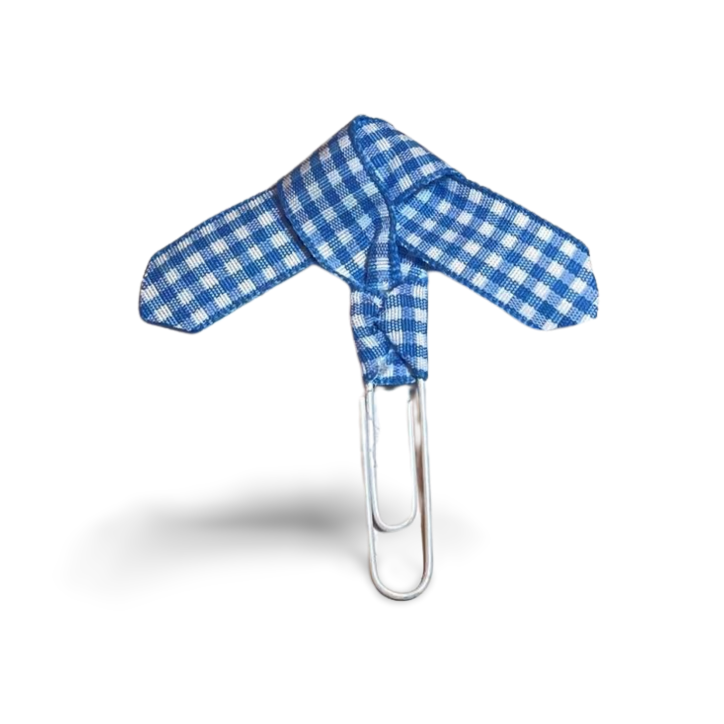 Blue & White Plaid Paper clip