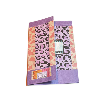 Purple Animal Print Tri fold Folio