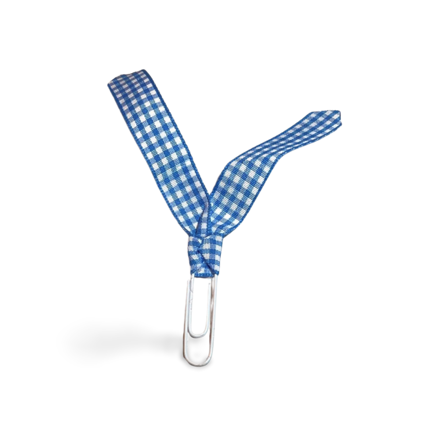 Blue & White Plaid Paper clip