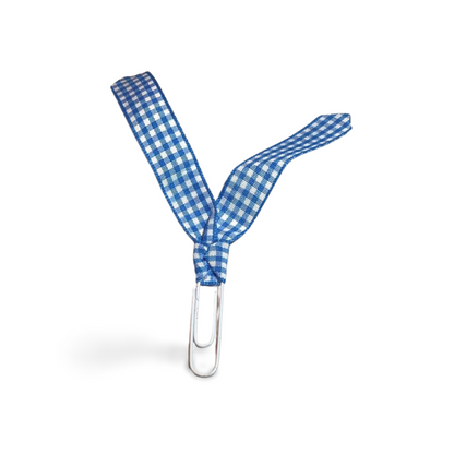 Blue & White Plaid Paper clip