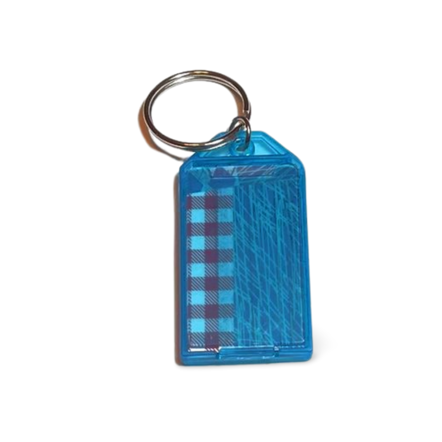 Black & White Plaid Double Side Changeable Key Ring