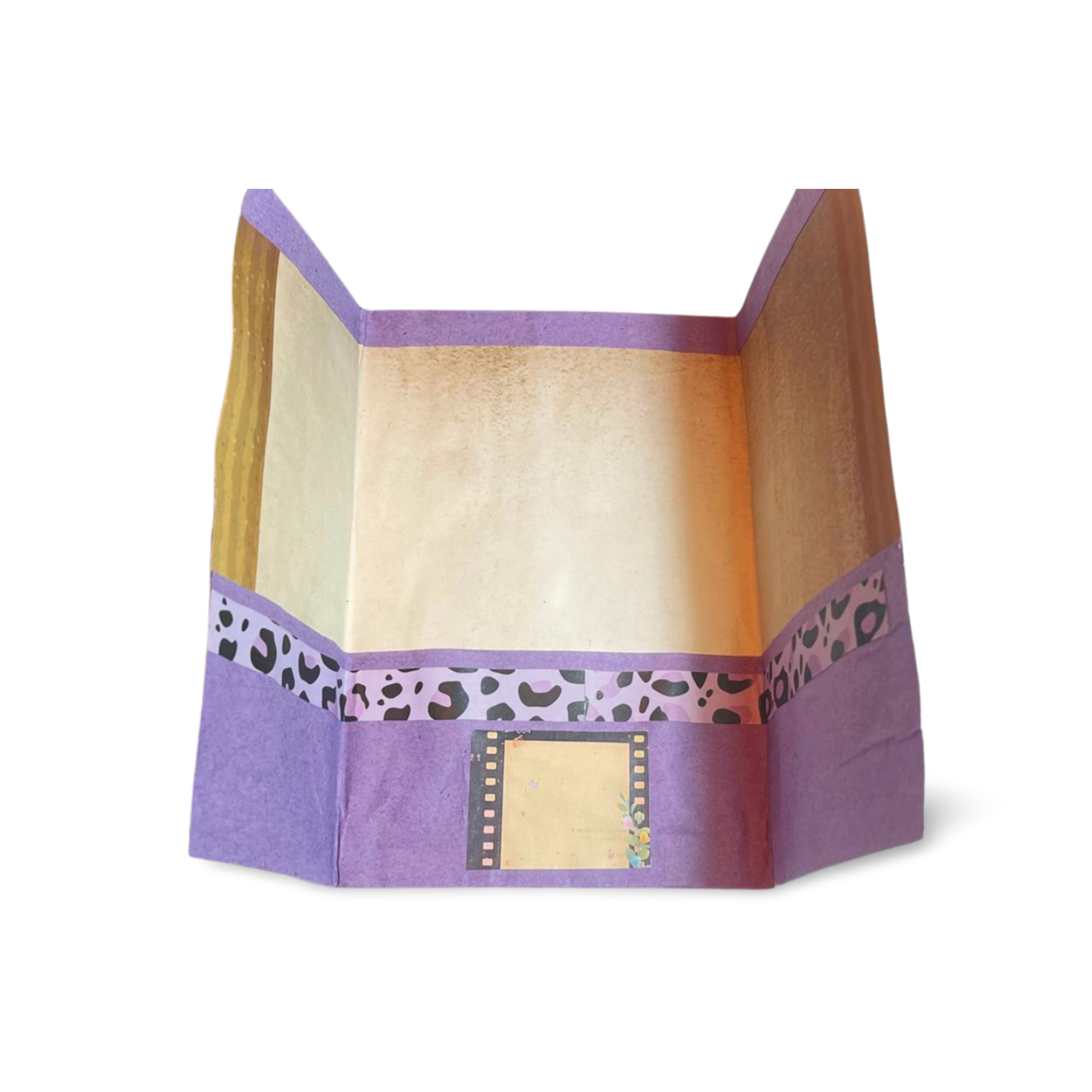 Purple Animal Print Tri fold Folio