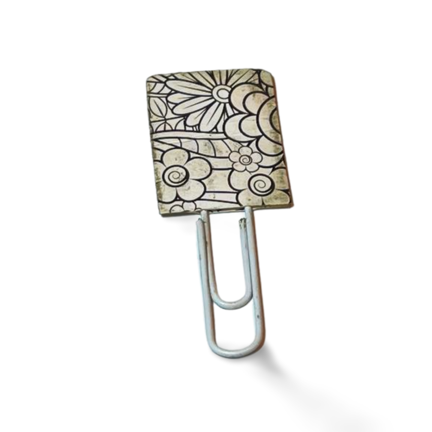 Vintage print flowers paper clip