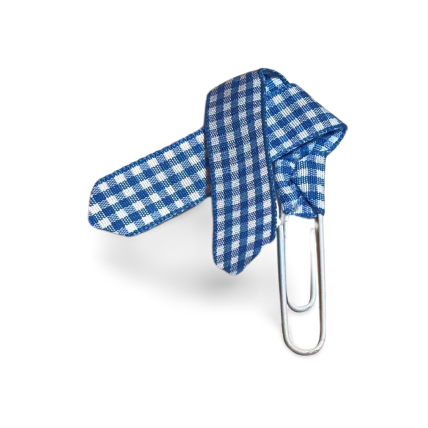 Blue & White Plaid Paper clip