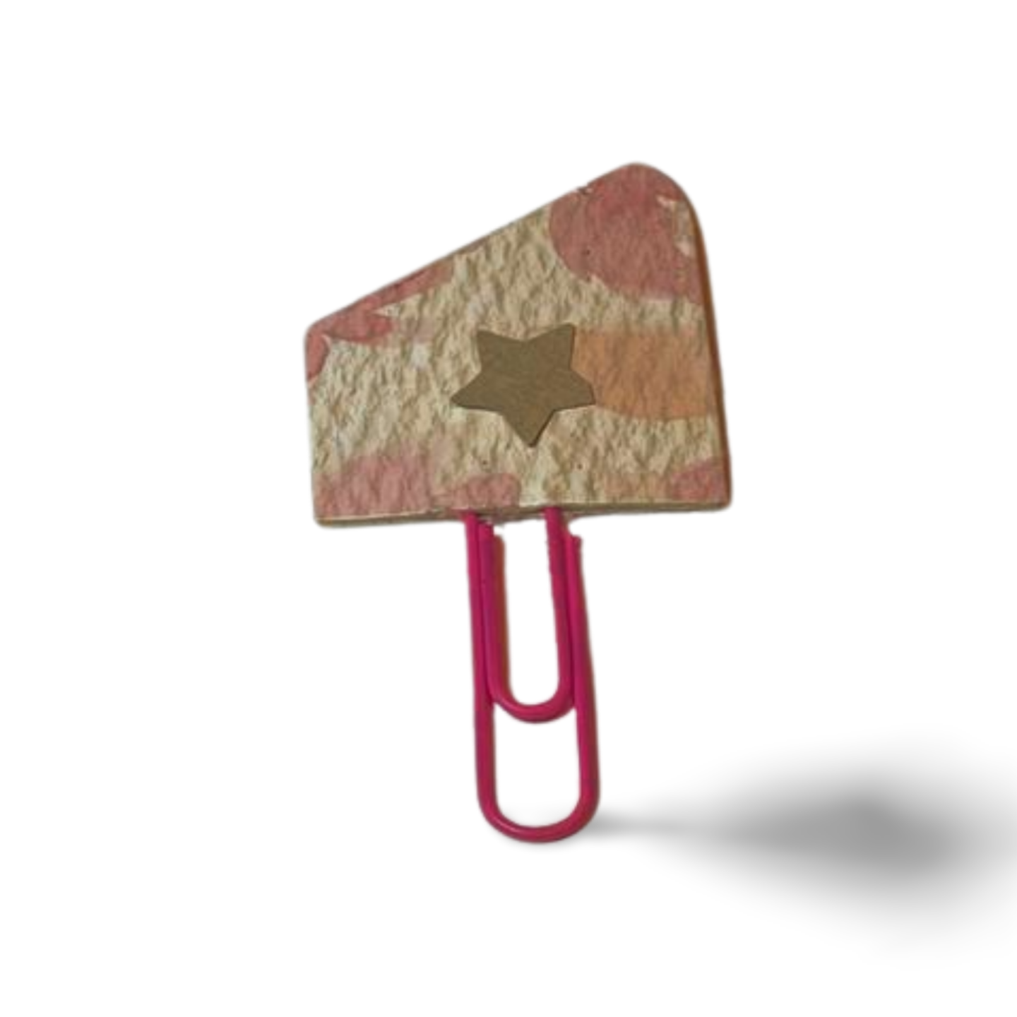 Pink floral With star paper clip