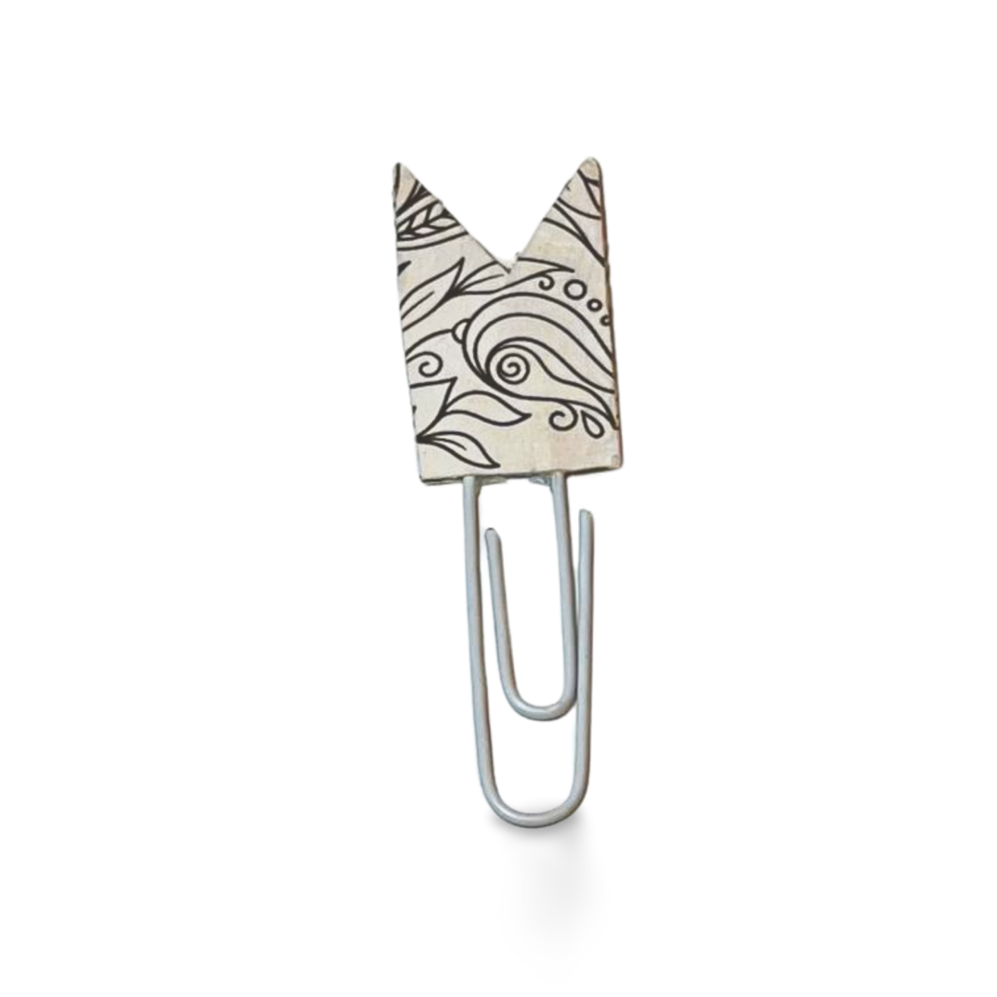 Black & White Flower Design Paperclip