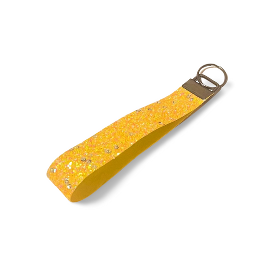 Yellow Faux Leather Wristlet | Yellow HTV Vinyl | Key Holder 💛